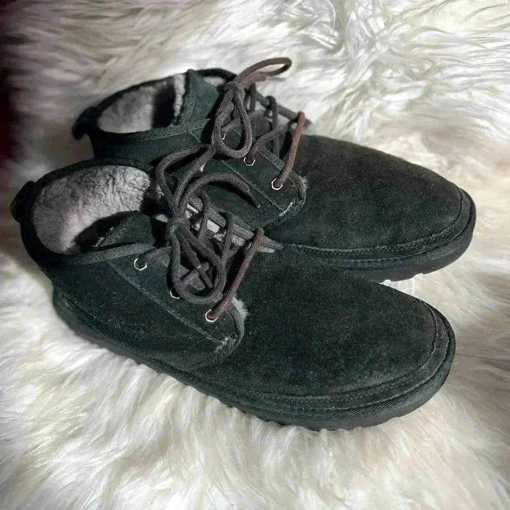 UGG Neumel Suede Wool Chukka Ankle Boots - Black, Size 12 (M) Men’s Winter Warm